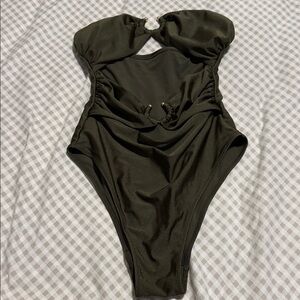 H&M Olive Green One Piece Swimsuit